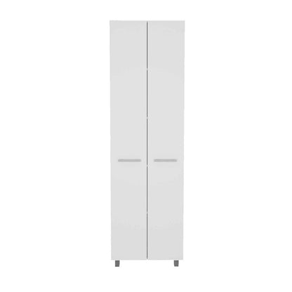 78" Modern White Pantry Cabinet with Two Full Size Doors