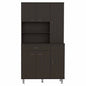 67" Black Wood Seven Door Pantry Or Storage Closet
