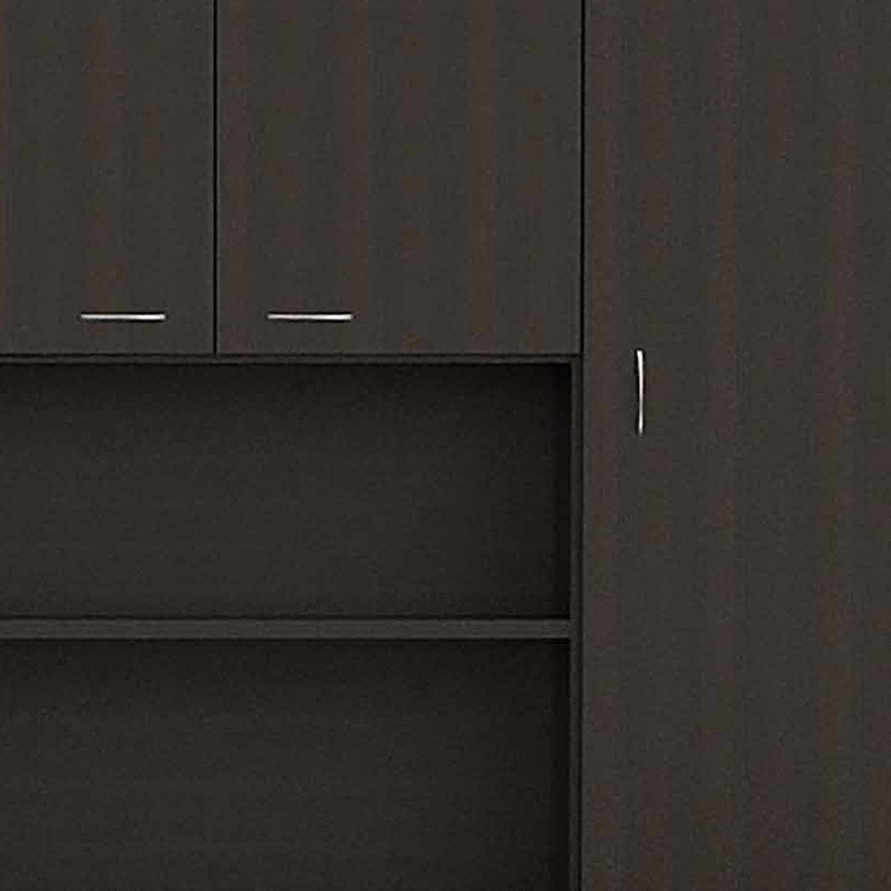 67" Modern Black Pantry Cabinet with Five Shelves