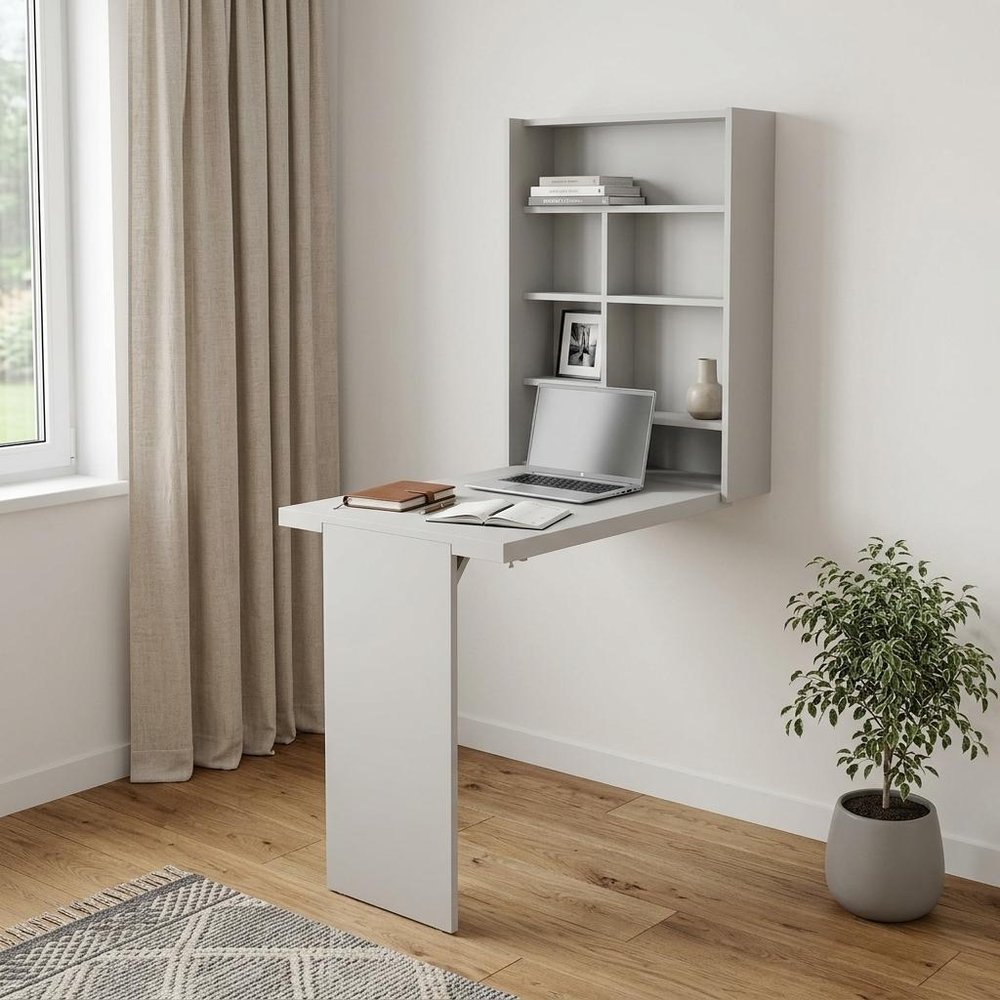 24" White Wall Mounted Writing Desk