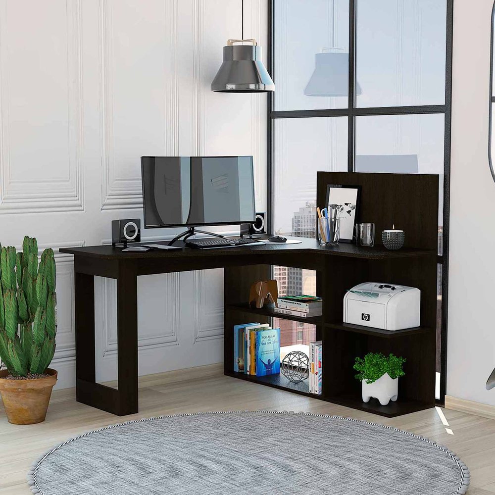 48" Black L Shape Computer Desk