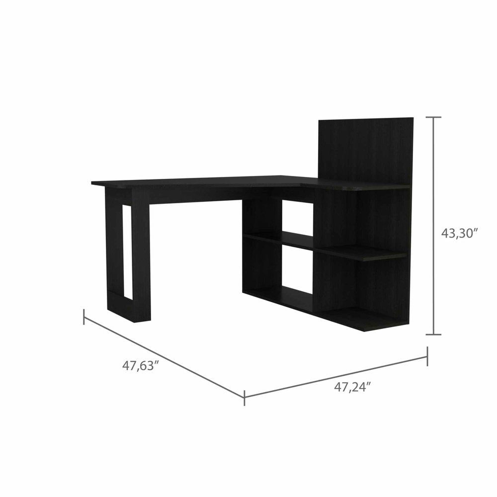 48" Black L Shape Computer Desk