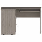 47" Light Gray L Shape Computer Desk With Two Drawers