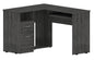 47" Gray L Shape Computer Desk With Two Drawers