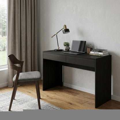 47" Black Computer Desk with Two Drawers
