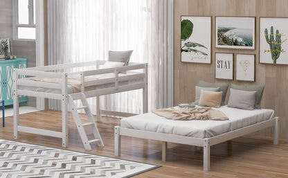 White Twin Size Full Size Bunk Bed