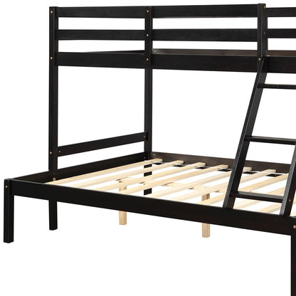 Brown Twin Size Full Size Bunk Bed