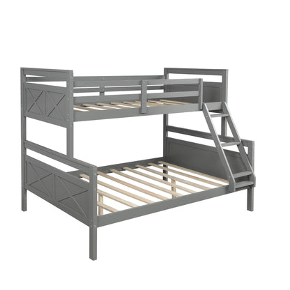 Gray Twin Over Full Size Bunk Bed