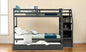 Gray Twin Over Twin Bunk Bed with Trundle