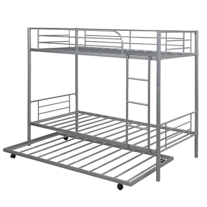 Silver Twin over Twin Traditional Steel Bunk Bed