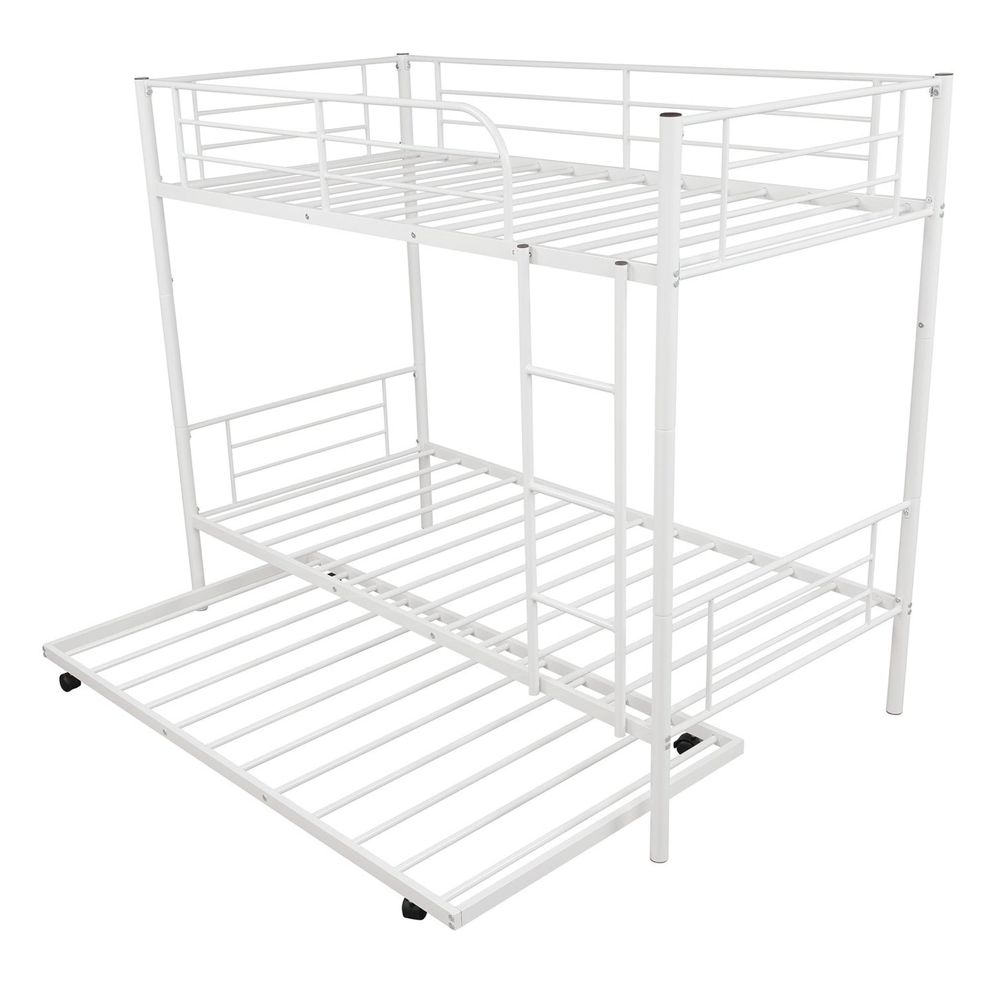 White Twin over Twin Traditional Steel Bunk Bed