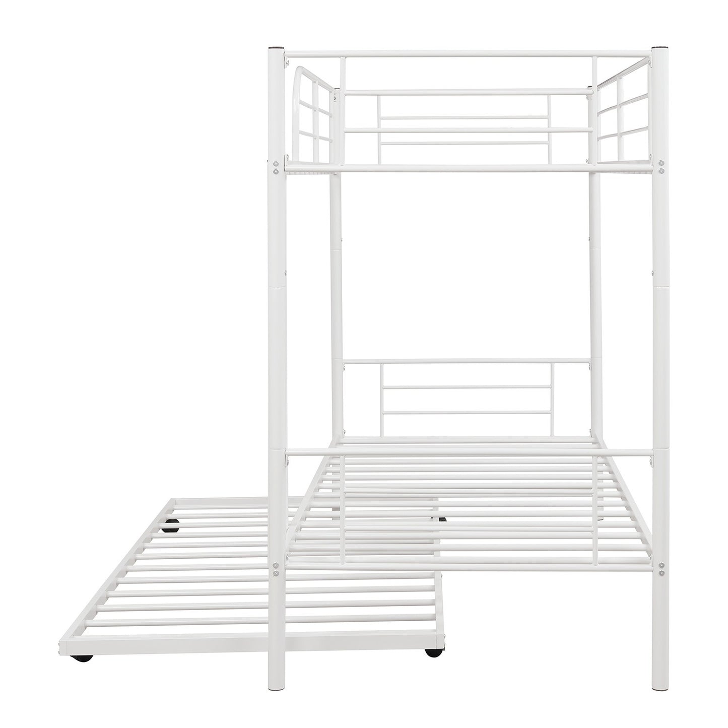 White Twin over Twin Traditional Steel Bunk Bed