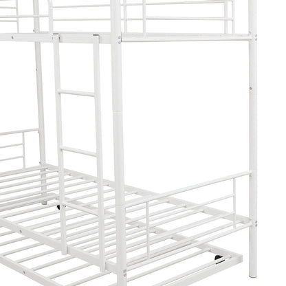 White Twin over Twin Traditional Steel Bunk Bed