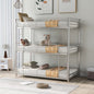 Silver Twin Over Twin Over Twin Traditional Bunk Bed