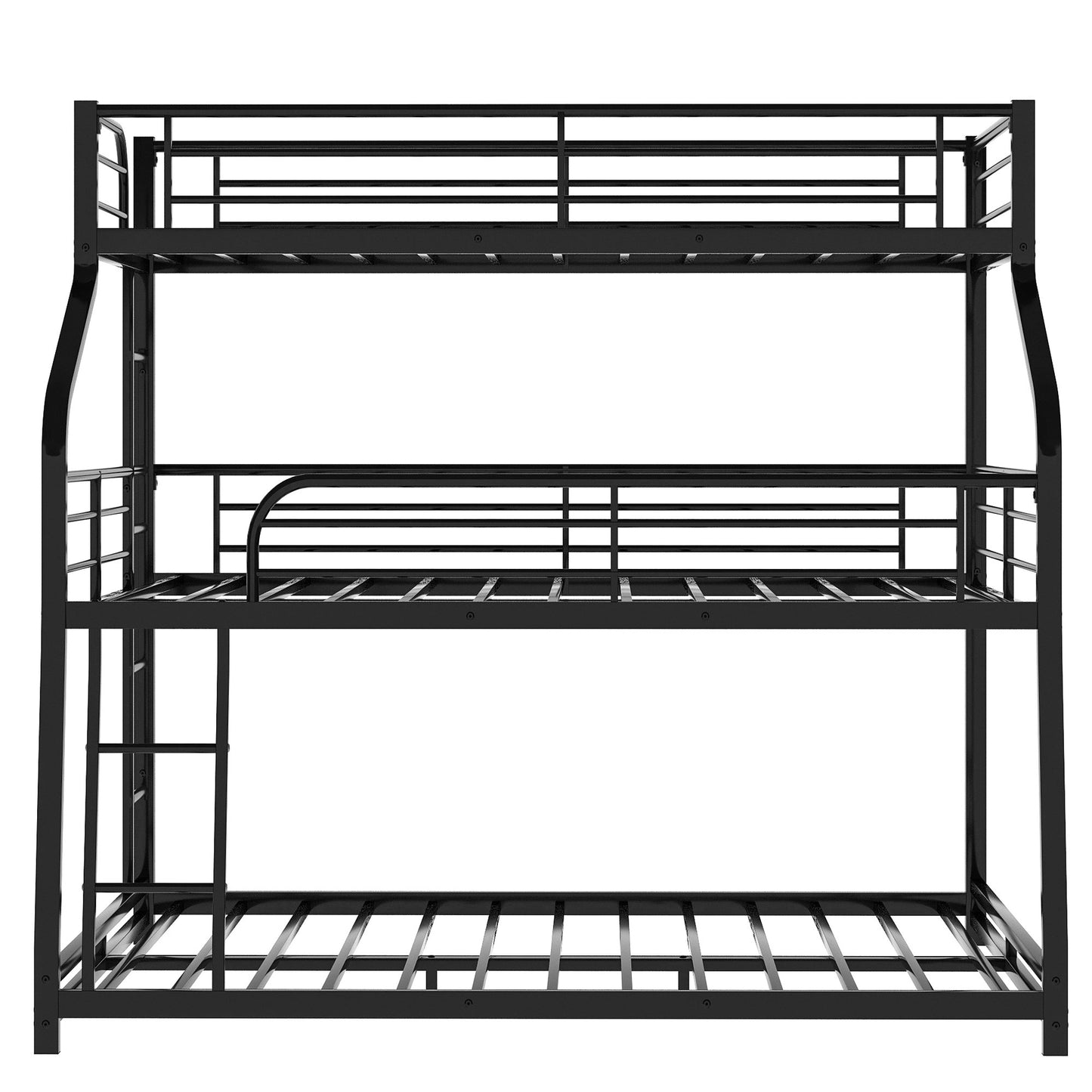 Black Twin XL over Full XL over Queen Size Bunk Bed