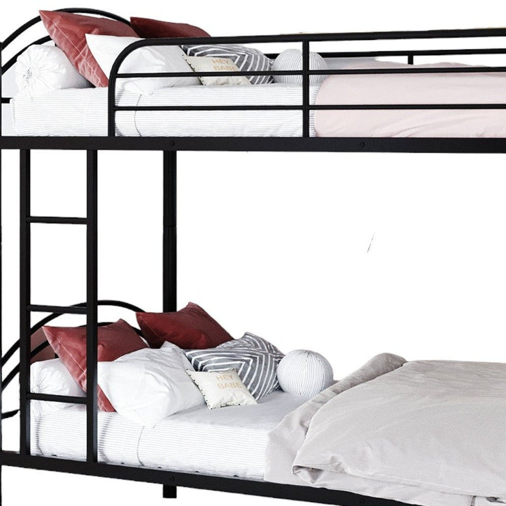 Black Modern Classic Twin Over Twin Metal Bunk Bed