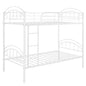 White Modern Classic Twin Over Twin Metal Bunk Bed