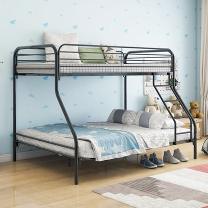 Black Heavy Duty Twin Over Full Metal Bunk Bed