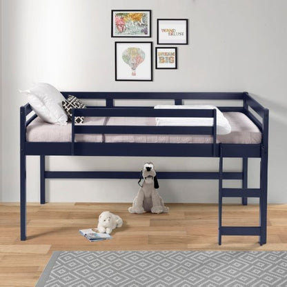 Twin Loft Bed Navy Blue Finish