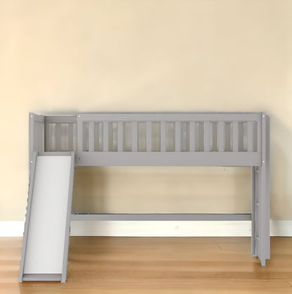 Gray Twin Traditional Manufactured Wood and Solid Wood Bunk Bed