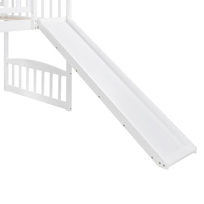 White Twin Traditional Manufactured Wood and Solid Wood Bunk Bed