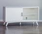50" White Solid Wood Cabinet Enclosed Storage TV Stand