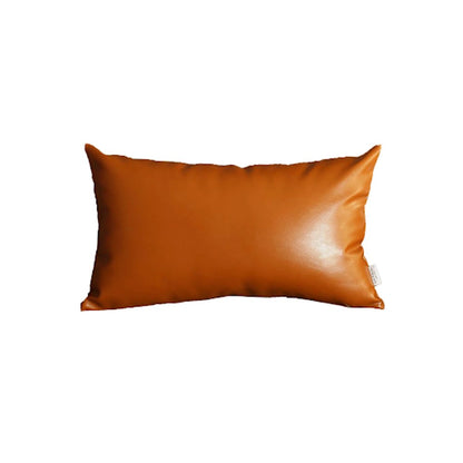 Decorative Vegan Faux Leather Throw Pillow Set of 2