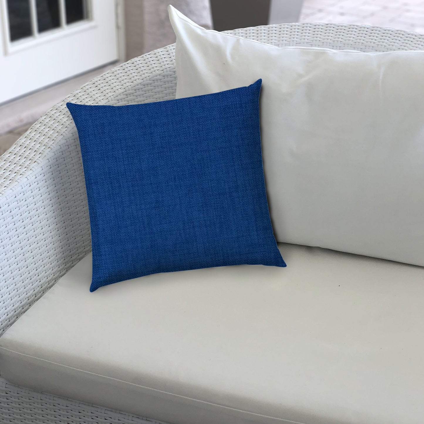 14" X 20" Blue Indoor Outdoor Throw Pillow With Texture