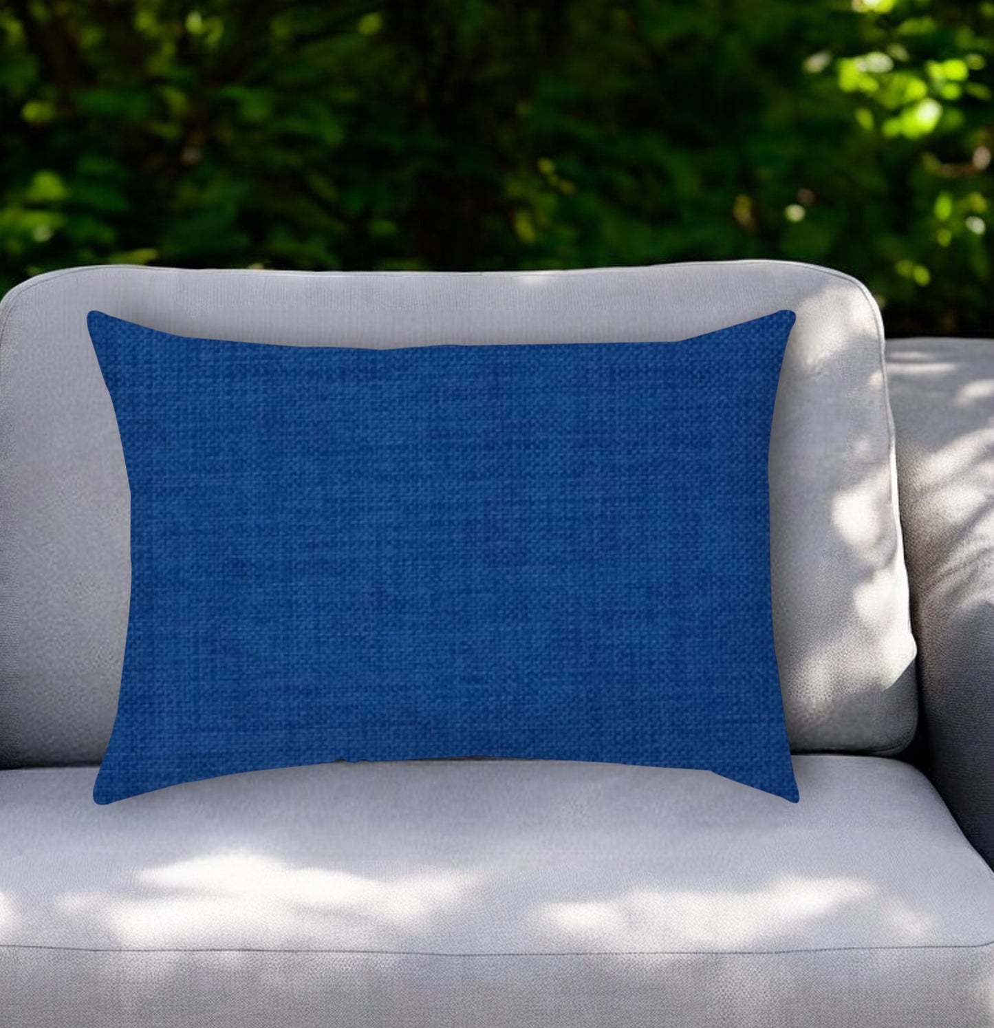 14" X 20" Blue Indoor Outdoor Throw Pillow With Texture