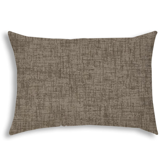 14" X 20" Taupe Indoor Outdoor Throw Pillow