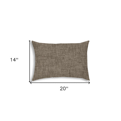 14" X 20" Taupe Indoor Outdoor Throw Pillow