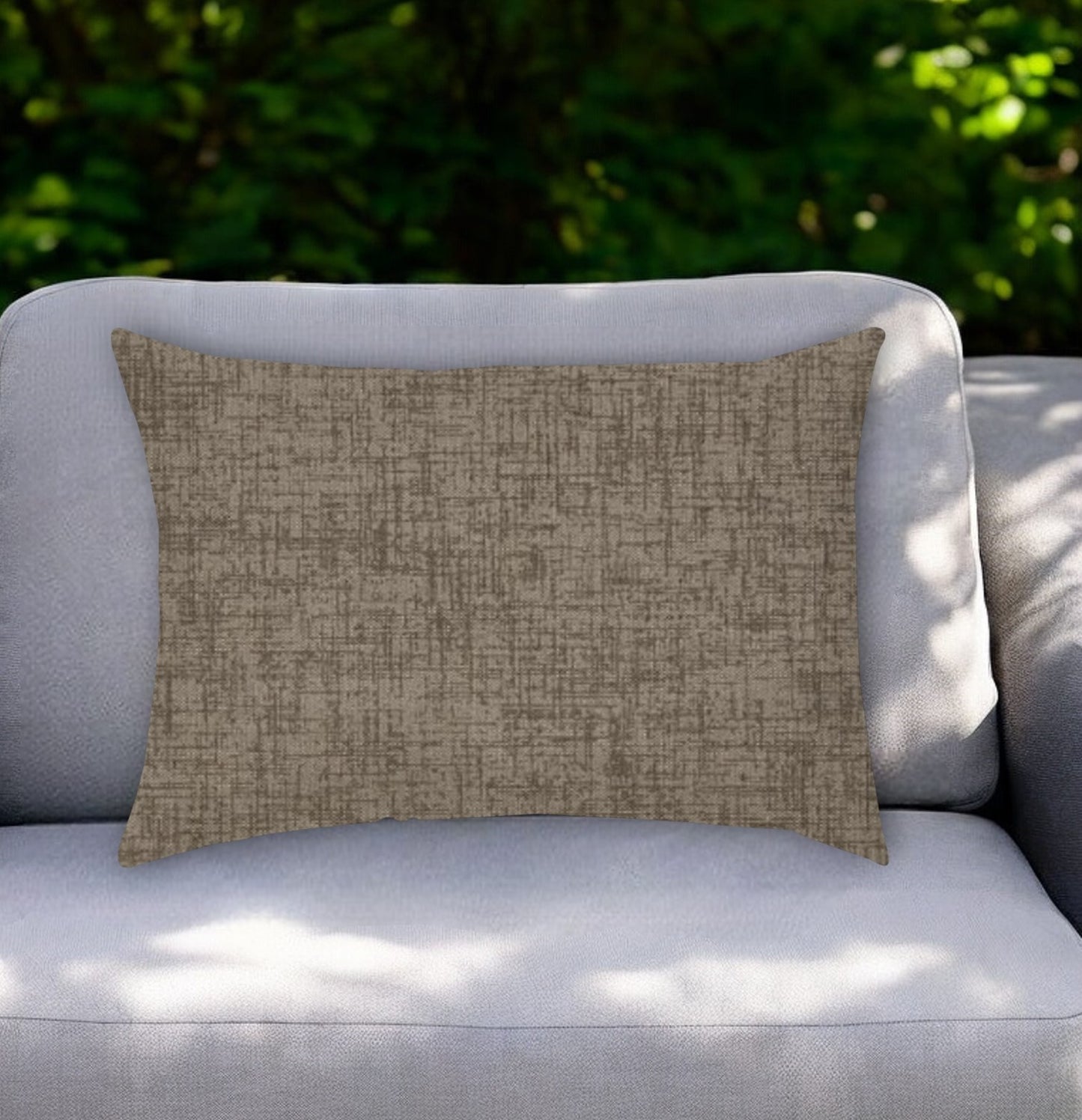 14" X 20" Taupe Indoor Outdoor Throw Pillow