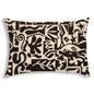 20" X 14" Black and Off White Abstract Indoor Outdoor Throw Pillow With No Decorative Addition