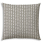 17" X 17" Taupe And White Blown Seam Geometric Lumbar Indoor Outdoor Pillow