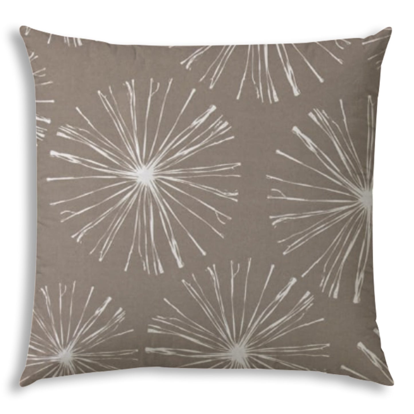 17" Taupe Abstract Indoor Outdoor Throw Pillow