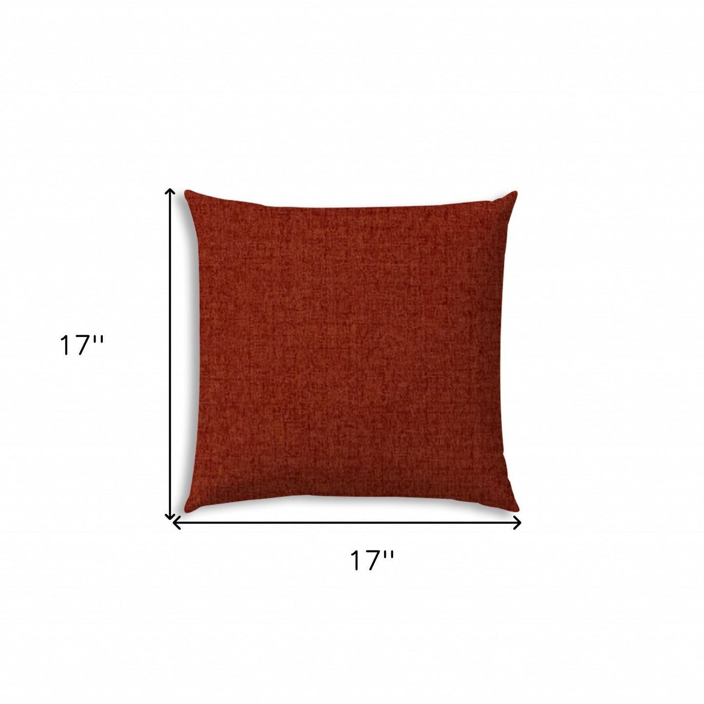 17" X 17" Brick And Red Blown Seam Solid Color Lumbar Indoor Outdoor Pillow