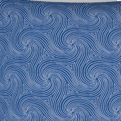 17" X 17" Blue And White Zippered Swirl Throw Indoor Outdoor Pillow