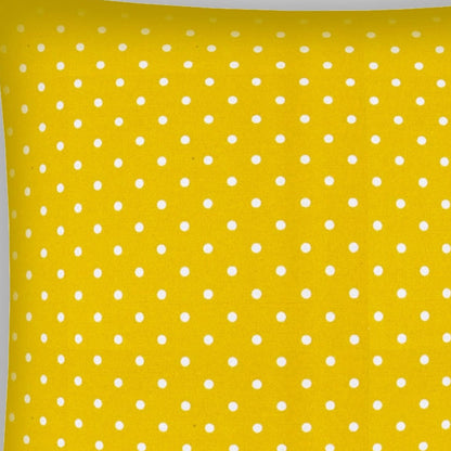 17" X 17" White And Yellow Zippered Polka Dots Throw Indoor Outdoor Pillow