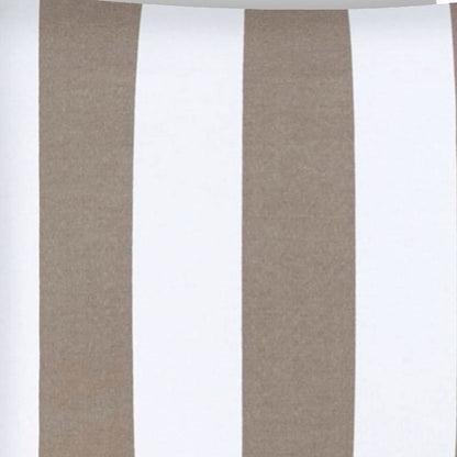 17" X 17" Taupe And Ivory Zippered Striped Throw Indoor Outdoor Pillow