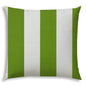 20" X 20" Green And Ivory Blown Seam Striped Throw Indoor Outdoor Pillow