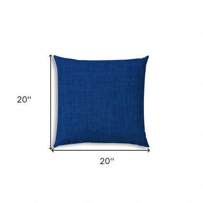 20" X 20" Aqua Blue Blown Seam Solid Color Throw Indoor Outdoor Pillow