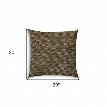 20" X 20" Brown And Espresso Blown Seam Solid Color Throw Indoor Outdoor Pillow