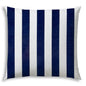 20" X 20" Navy Blue And White Blown Seam Striped Throw Indoor Outdoor Pillow