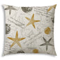 20" X 20" Gold And Cream Boat Blown Seam Coastal Throw Indoor Outdoor Pillow