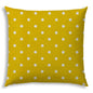 20" X 20" White And Yellow Blown Seam Polka Dots Throw Indoor Outdoor Pillow