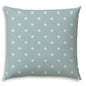 20" X 20" Seafoam And White Blown Seam Polka Dots Throw Indoor Outdoor Pillow