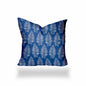 12" X 16" Blue And White Enveloped Tropical Lumbar Indoor Outdoor Pillow Cover