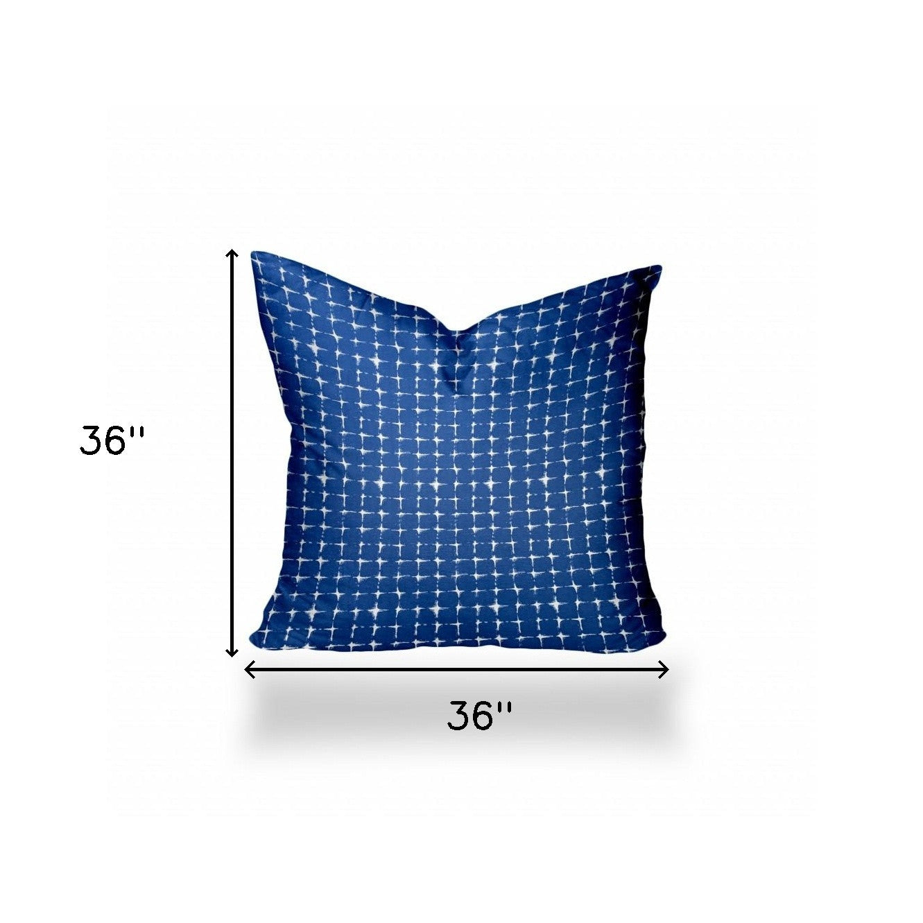 12" X 16" Blue And White Blown Seam Gingham Lumbar Indoor Outdoor Pillow