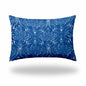 12" X 16" Blue And White Enveloped Ogee Lumbar Indoor Outdoor Pillow Cover