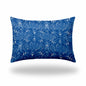 12" X 16" Blue And White Enveloped Ogee Lumbar Indoor Outdoor Pillow Cover